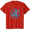 imageMarvel The Fantastic Four First Steps Spacecraft quot4quot Logo TShirtRed