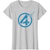 imageMarvel The Fantastic Four First Steps Spacecraft quot4quot Logo TShirtSilver Grey