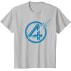 imageMarvel The Fantastic Four First Steps Spacecraft quot4quot Logo TShirtSilver Grey