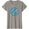 imageMarvel The Fantastic Four First Steps Spacecraft quot4quot Logo TShirtSlate Grey