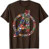 imageMarvel Avengers A Logo Symbol Holiday Christmas Icons TShirtBrown