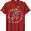 imageMarvel Avengers A Logo Symbol Holiday Christmas Icons TShirtCranberry Red