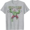 imageMarvel Christmas Hulk Deck The Halls Portrait TShirtHeather Grey
