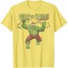 imageMarvel Christmas Hulk Deck The Halls Portrait TShirtLemon Yellow