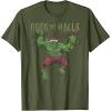 imageMarvel Christmas Hulk Deck The Halls Portrait TShirtOlive Green