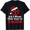imageMarvel Deadpool I Want Tacos For Christmas Graphic TShirtBlack
