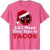 imageMarvel Deadpool I Want Tacos For Christmas Graphic TShirtPink Heather