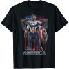 imageMarvel Falcon Winter Soldier Captain America Flag Portrait TShirtBlack