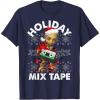 imageMarvel Guardians Of The Galaxy Groot Mix Tape Christmas TShirtNavy Blue