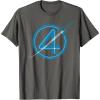 imageMarvel The Fantastic Four First Steps Spacecraft quot4quot Logo TShirtAsphalt Grey