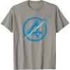 imageMarvel The Fantastic Four First Steps Spacecraft quot4quot Logo TShirtSlate Grey