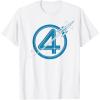 imageMarvel The Fantastic Four First Steps Spacecraft quot4quot Logo TShirtWhite