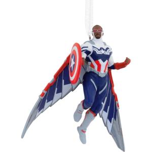 imageHallmark Marvel Comics Heroes and Villains Logo Resin Christmas OrnamentCaptain America