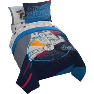 imageJay Franco Comforter Set Includes Sheets and Pillow Covers  Soft and Cozy Bed Set for Stylish Room Decor Blue  The Fantastic Four 5 Piece Twin Size BeddingDark Blue  Star Wars