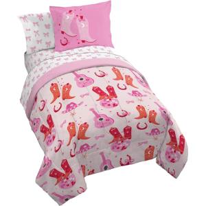 imageJay Franco Comforter Set Includes Sheets and Pillow Covers  Soft and Cozy Bed Set for Stylish Room Decor Blue  The Fantastic Four 5 Piece Twin Size BeddingPink  Cowgirl