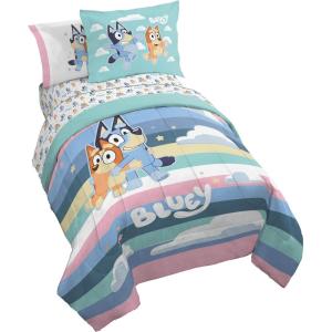 imageJay Franco Comforter Set Includes Sheets and Pillow Covers  Soft and Cozy Bed Set for Stylish Room Decor Blue  The Fantastic Four 5 Piece Twin Size BeddingMulti  Bluey  Bingo