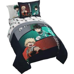imageJay Franco Comforter Set Includes Sheets and Pillow Covers  Soft and Cozy Bed Set for Stylish Room Decor Blue  The Fantastic Four 5 Piece Twin Size BeddingBlack  My Hero Academia