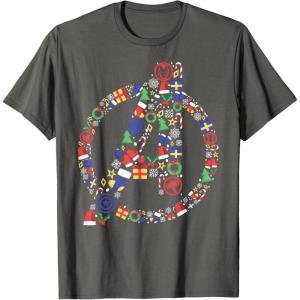 imageMarvel Avengers A Logo Symbol Holiday Christmas Icons TShirtAsphalt Grey