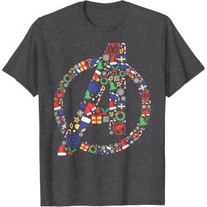 imageMarvel Avengers A Logo Symbol Holiday Christmas Icons TShirtDark Heather Grey