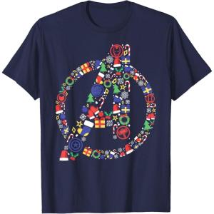 imageMarvel Avengers A Logo Symbol Holiday Christmas Icons TShirtNavy Blue