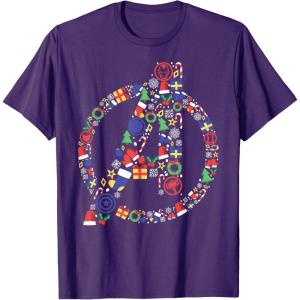 imageMarvel Avengers A Logo Symbol Holiday Christmas Icons TShirtPurple