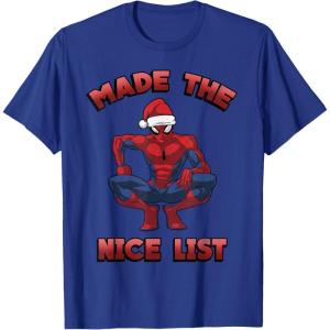 imageMarvel SpiderMan Made The Nice List Christmas TShirtRoyal Blue
