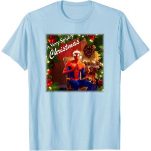 imageMarvel SpiderMan Spidey Christmas Album Cover TShirtBaby Blue