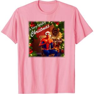 imageMarvel SpiderMan Spidey Christmas Album Cover TShirtPink