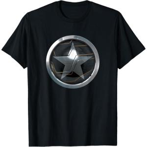 imageMarvel The Falcon And The Winter Soldier Bucky Shield Badge TShirtBlack