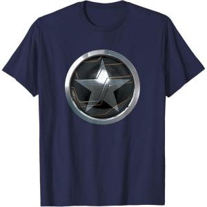 imageMarvel The Falcon And The Winter Soldier Bucky Shield Badge TShirtNavy Blue
