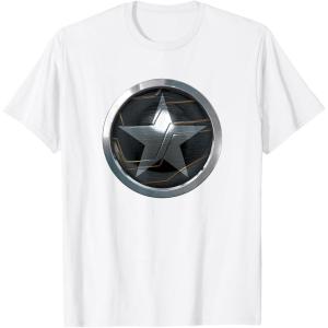 imageMarvel The Falcon And The Winter Soldier Bucky Shield Badge TShirtWhite