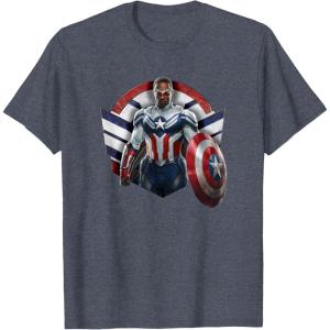 imageMarvel The Falcon the Winter Soldier Captain America Strong TShirtHeather Blue