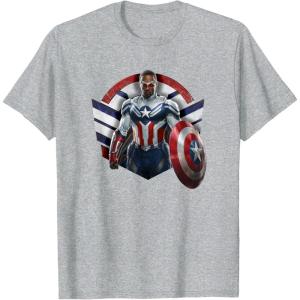 imageMarvel The Falcon the Winter Soldier Captain America Strong TShirtHeather Grey