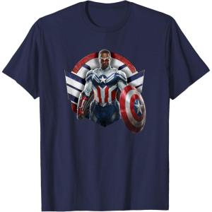 imageMarvel The Falcon the Winter Soldier Captain America Strong TShirtNavy Blue