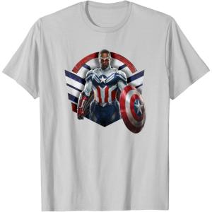 imageMarvel The Falcon the Winter Soldier Captain America Strong TShirtSilver Grey