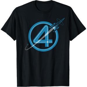 imageMarvel The Fantastic Four First Steps Spacecraft quot4quot Logo TShirtBlack