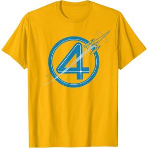 imageMarvel The Fantastic Four First Steps Spacecraft quot4quot Logo TShirtGolden Yellow
