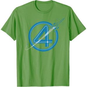 imageMarvel The Fantastic Four First Steps Spacecraft quot4quot Logo TShirtGrass Green