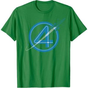 imageMarvel The Fantastic Four First Steps Spacecraft quot4quot Logo TShirtKelly Green