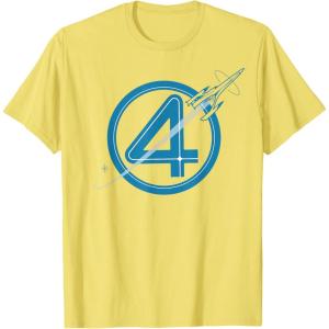 imageMarvel The Fantastic Four First Steps Spacecraft quot4quot Logo TShirtLemon Yellow
