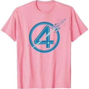 imageMarvel The Fantastic Four First Steps Spacecraft quot4quot Logo TShirtPink