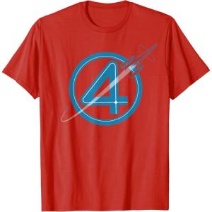 imageMarvel The Fantastic Four First Steps Spacecraft quot4quot Logo TShirtRed