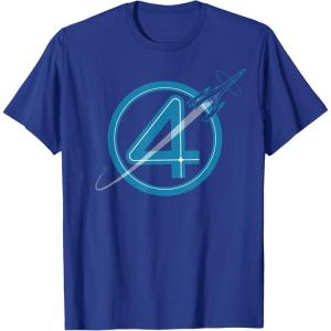 imageMarvel The Fantastic Four First Steps Spacecraft quot4quot Logo TShirtRoyal Blue