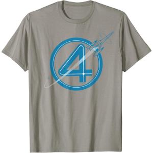 imageMarvel The Fantastic Four First Steps Spacecraft quot4quot Logo TShirtSlate Grey