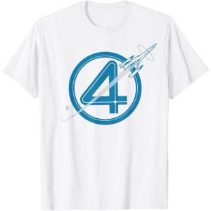 imageMarvel The Fantastic Four First Steps Spacecraft quot4quot Logo TShirtWhite