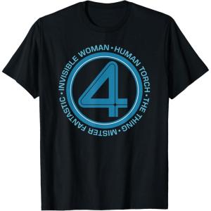 imageMarvel The Fantastic Four First Steps Team Names 4 Logo TShirtBlack