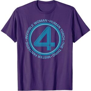 imageMarvel The Fantastic Four First Steps Team Names 4 Logo TShirtPurple