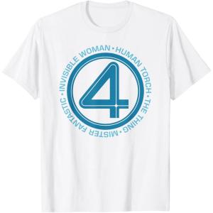 imageMarvel The Fantastic Four First Steps Team Names 4 Logo TShirtWhite