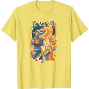 imageMarvel The Fantastic Four First Steps Teamup Distressed TShirtLemon Yellow