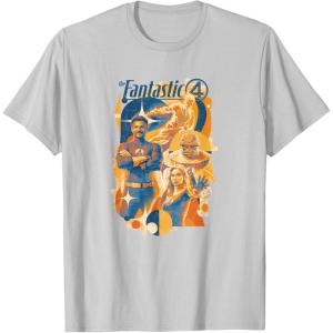 imageMarvel The Fantastic Four First Steps Teamup Distressed TShirtSilver Grey